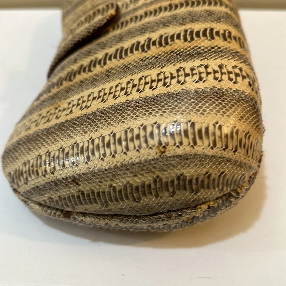 Vtg snakeskin clutch handbag - Picture 4 of 9